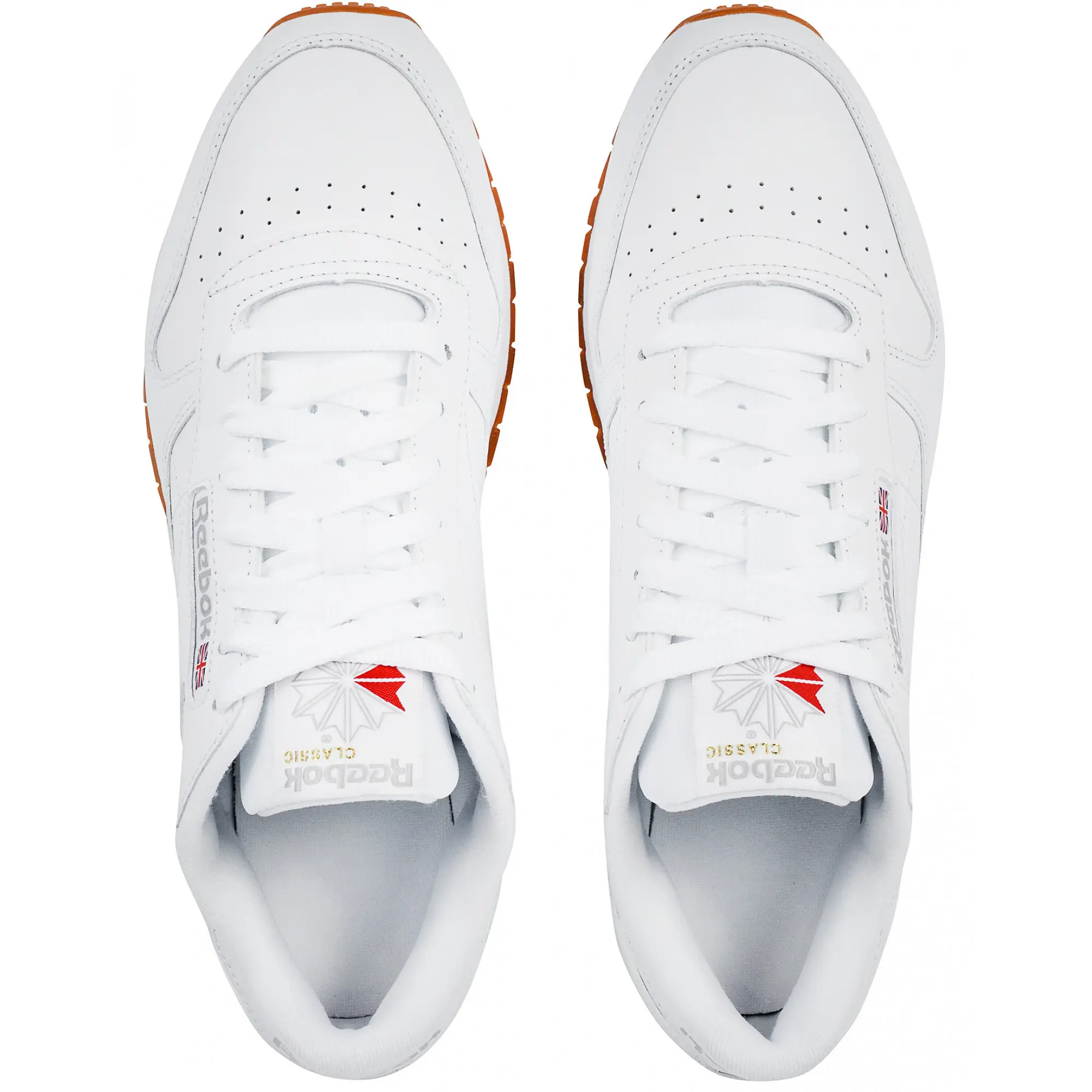 White reebok classics with gum sole sale