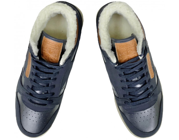 Reebok Classic Exertion Mid Black White с мехом