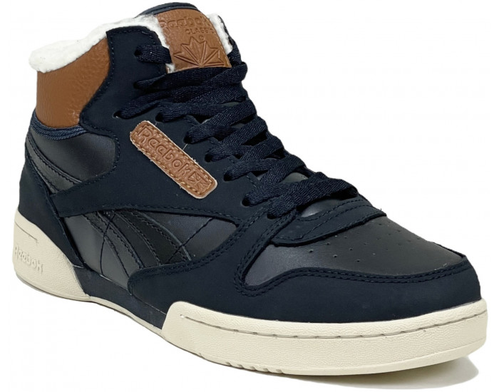 Reebok Classic Exertion Mid Black White с мехом