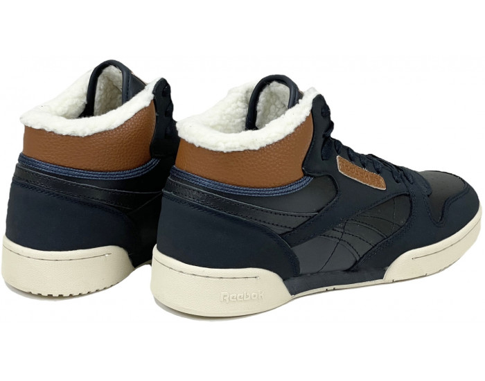 Reebok Classic Exertion Mid Black White с мехом