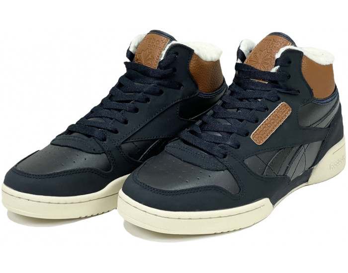 Reebok Classic Exertion Mid Black White с мехом