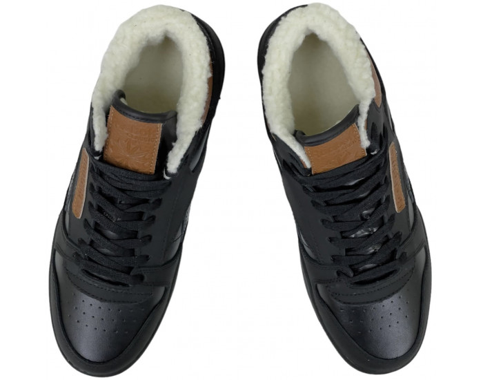 Reebok Classic Exertion Mid Black Brown с мехом