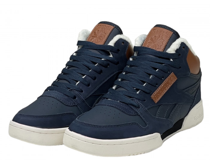 Reebok Classic Exertion Mid Blue Brown с мехом