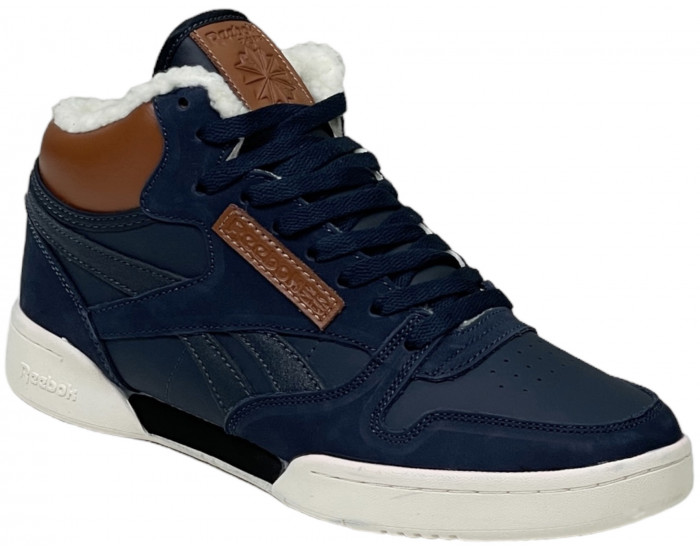 Reebok Classic Exertion Mid Blue Brown с мехом